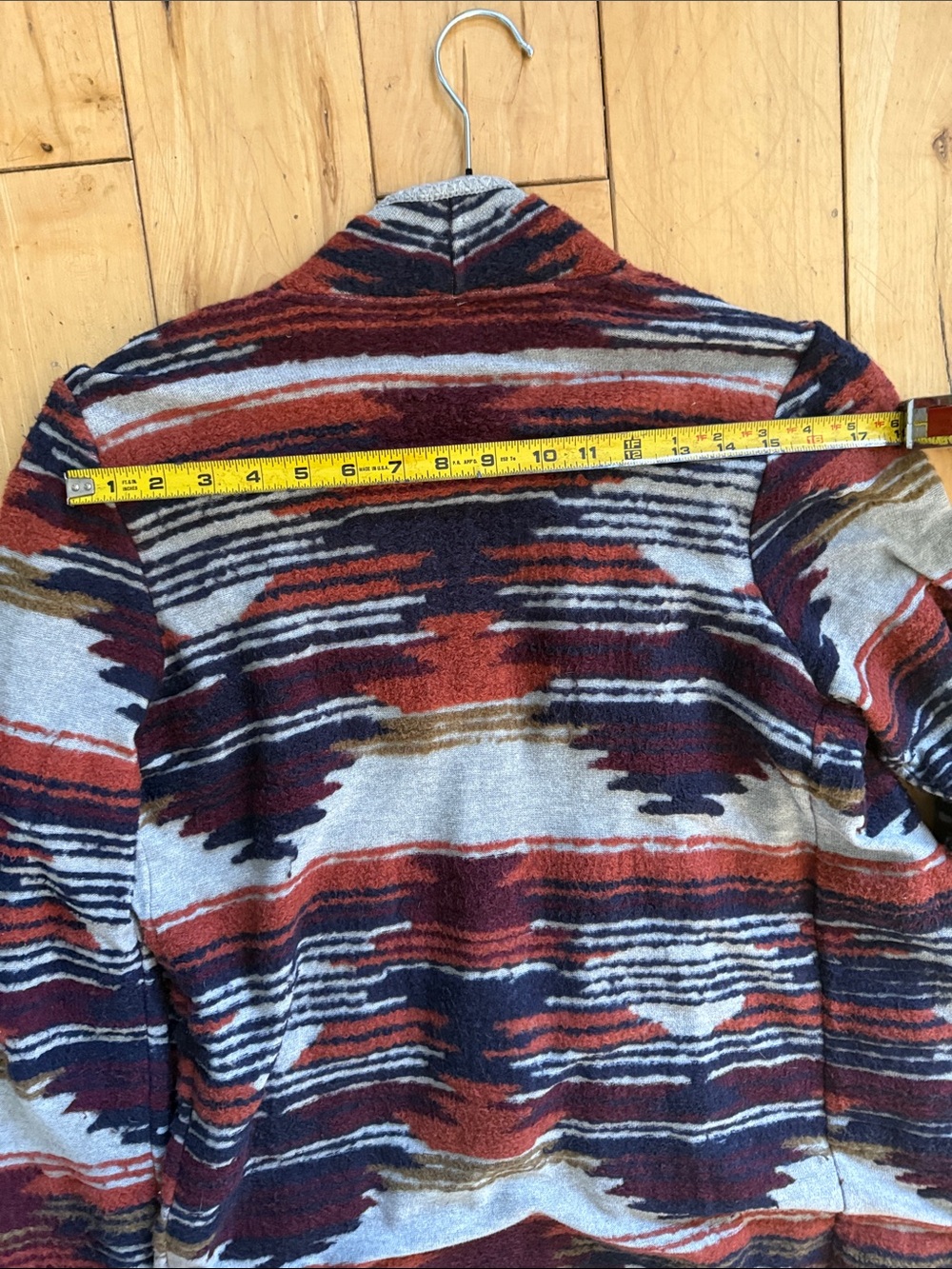 Lucky Brand Rust Multi Patterned Open-Front Cardigan - Picture 7 of 7